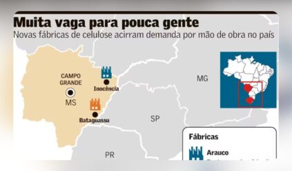 Investimento em novas fábricas de celulose acirra disputa por mão de obra no Brasil Novos projetos, que somam quase R$ 100 bilhões, vão abrir 13 mil postos fixos de trabalho